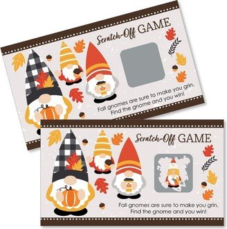 Big Dot of Happiness Fall Gnomes - Autumn Harvest Party Game Scratch Off Cards - 22 Count