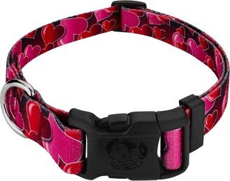 Country Brook Petz® Deluxe Romantic Hearts Dog Collar - Made in U.S.A. - Medium