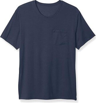 Second Skin Short Sleeve Crew Neck Pocket Tee (Dress Blues) Men's Pajama