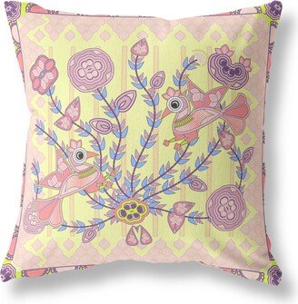 Amrita Sen Designs Amrita Sen Pond Peacock Indoor Outdoor Pillow