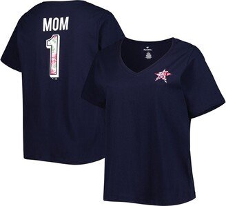 Women's Navy Houston Astros Mother's Day Plus Size Best Mom EverÂ V-Neck T-shirt