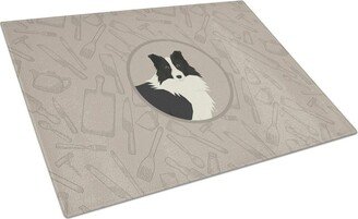 CK2169LCB Border Collie in the Kitchen Glass Cutting Board