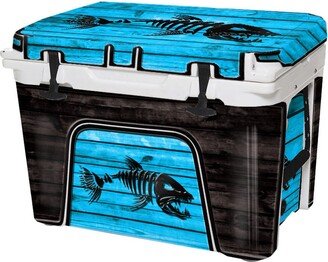 Custom Cooler Vinyl Wrap Skin Decal Fits Yeti Roadie 48 Wheeled | Cooler Not Included Personalized - Full Bonefish Blue Fishing Boat