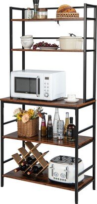 5-Tier Kitchen Bakers Rack Microwave Stand Utility Storage Shelf