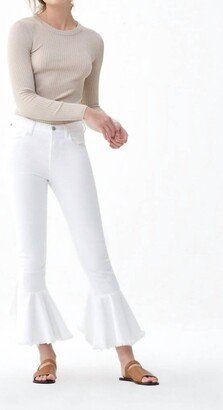 Drew Flounce High Rise Jean In Optic White
