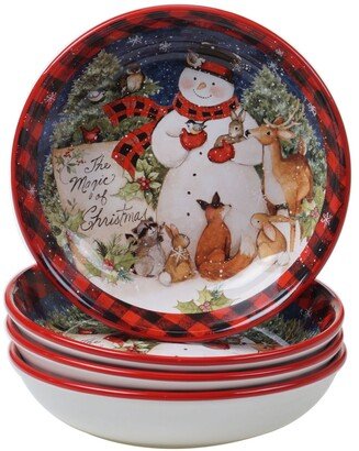 Magic of Christmas Snowman 4 Piece Soup Bowl