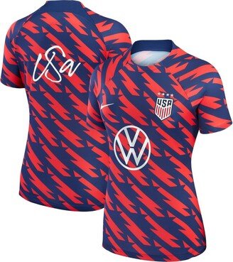 Women's Navy Uswnt 2023 Strike Drill Pre-Match Top