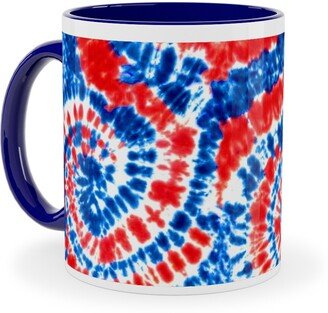 Mugs: Tie Dye - Red White And Blue Ceramic Mug, Blue, 11Oz, Multicolor