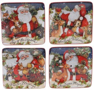 Magic of Christmas Santa 4 Piece Canape Plate