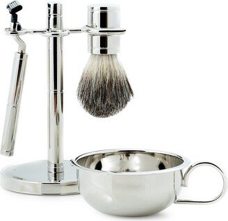 4-Piece Mach3 Razor, Badger Brush, Soap Dish & Stand Set