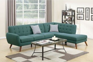 Bobkona Linen Right-facing Chaise 2-piece Sectional Sofa