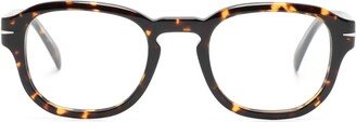 Tortoiseshell Round-Frame Glasses-AG