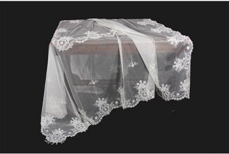 Paisley Lace Embroidered Tablecloth with Beaded Accents