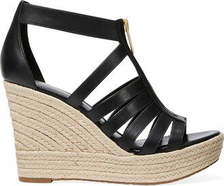 Bradley 40MM Leather Zip-Front Wedge Sandals