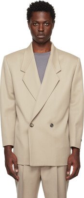 Beige Double-Breasted Blazer