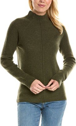 Center Front Seam Funnel Neck Cashmere Sweater