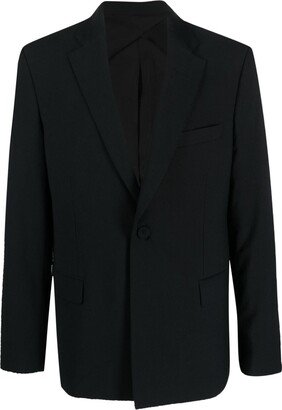 Notched-Lapels Single-Breasted Blazer-AD