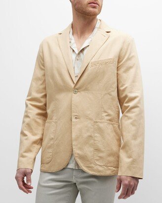 Men's Cotton-Linen Canvas Blazer