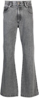 Number Embroidered Flared Jeans-AA