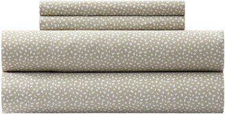 Reuben Beige & White Spot Microfiber Sheet Set - King Size