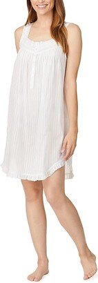 Sleeveless Cotton Dobby Chemise (Solid White) Women's Pajama