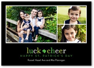 St. Patrick's Day Cards: Simply Lucky St. Patrick's Day Card, Black, Signature Smooth Cardstock, Square