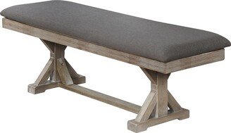 Rustic Upholstered Dining Bench