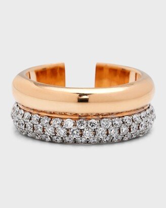 Walters Faith 18K Rose Gold Thoby Diamond 2-Row Tubular Cuff Ring