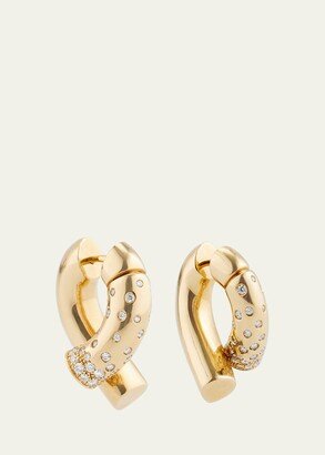 Fairmined Yellow Gold Oera Hoop Earrings with Diamonds