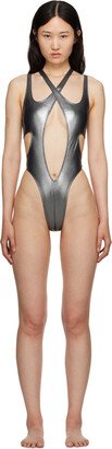 Silver Crossed Swimsuit