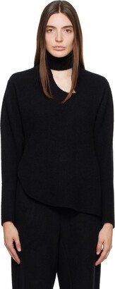 Black Asymmetric Turtleneck-AA