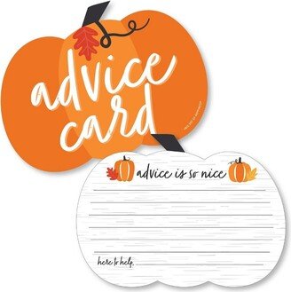 Big Dot of Happiness Fall Pumpkin - Pumpkin Wish Card Halloween or Thanksgiving Baby Shower Activities - Shaped Advice Cards Game - Set of 20