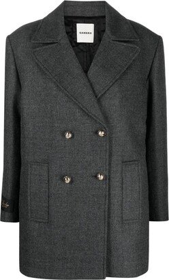 Double-Breasted Virgin Wool Coat-AL