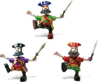 Pirate Captain Refrigerator Bobble Magnets Set of 3