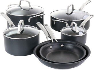 10 Piece Nonstick Hard Aluminum Cookware Set in Matte Black