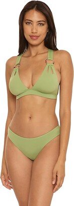 Color Code Skylar Ring Halter Top (Sage) Women's Swimwear