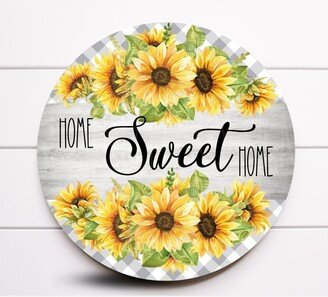 Wreath Sign, Home Sweet Sunflower Round Sugar Pepper Designs, Sign For Wreath, Door Decor, Attachment