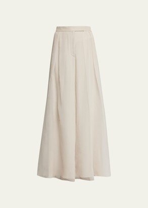 Georgette Pleated Maxi Skirt-AA