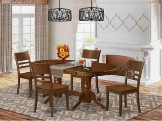 Dining Room Table Set - an Oval Kitchen Table with Butterfly Leaf and Dining Chairs, Espresso