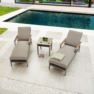 Patio Festival Thermal Transfer 3-Piece Outdoor Chaise Lounge Set