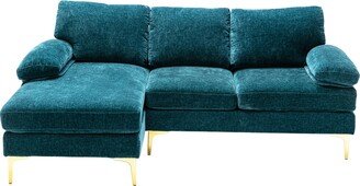 TOSWIN Tufted European Accent Sectional Sofa with Pillow Top Arms - Assembly Required