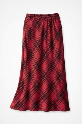 Women's Plaid Alpine Retreat Woven Skirt - Dover Red/Black - PS - Petite Size