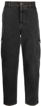 Tapered Cargo-Pocket Jeans