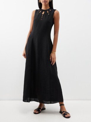 Edith Cutout Linen Maxi Dress