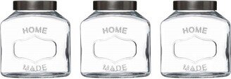 Dunelm Set of 3 Home Made Glass Storage Jars Clear