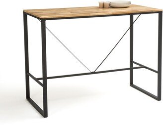 La Redoute Interieurs Hiba High Bar Table in Oak & Metal (Seats 4-6)