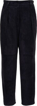 Suede High-Waisted Trousers