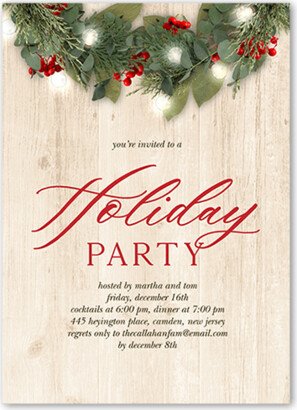 Holiday Invitations: Holiday Party Accents Holiday Invitation, Beige, 5X7, Matte, Signature Smooth Cardstock, Square