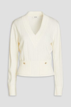 Eden button-embellished wool and cashmere-blend sweater