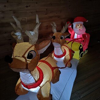 Samuel Alexander Premier 2.4M Christmas Outdoor Light Up Inflatable Santa Sleigh with R